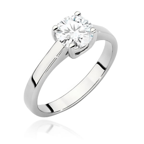 Pierścionek Diament 1,00ct białe złoto 375