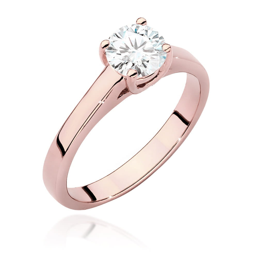 Pierścionek Diament 0,70ct różowe złoto