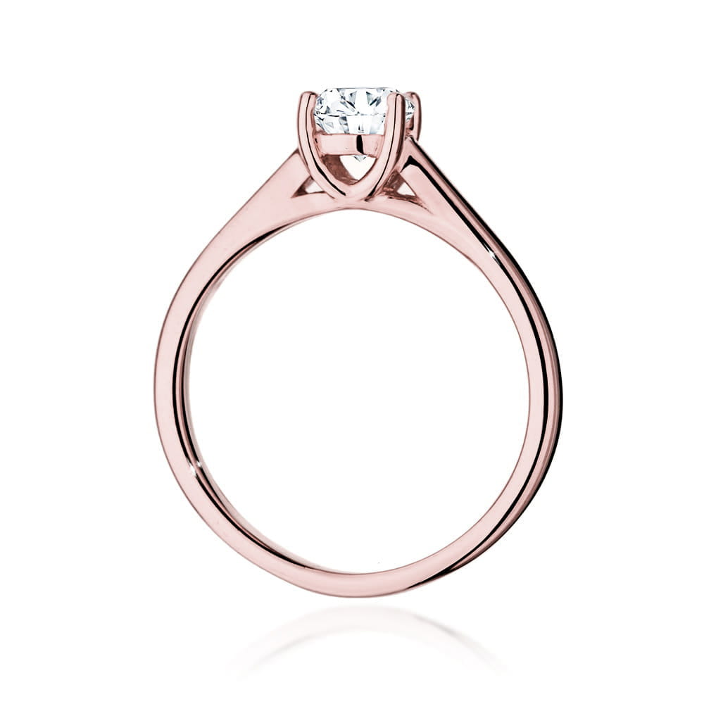 Pierścionek Diament 0,70ct różowe złoto - obrazek 3