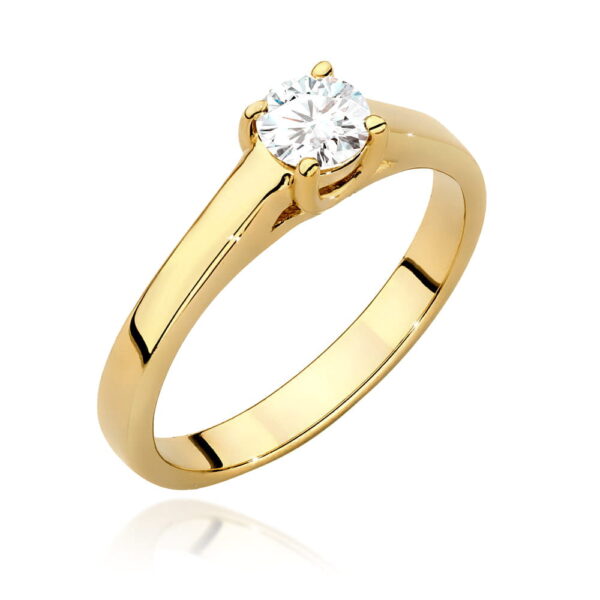 Pierścionek Diament 0,40ct Żółte złoto 375