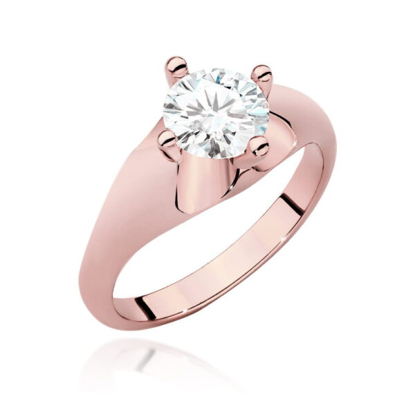 Pierścionek Diament 1,00ct różowe złoto