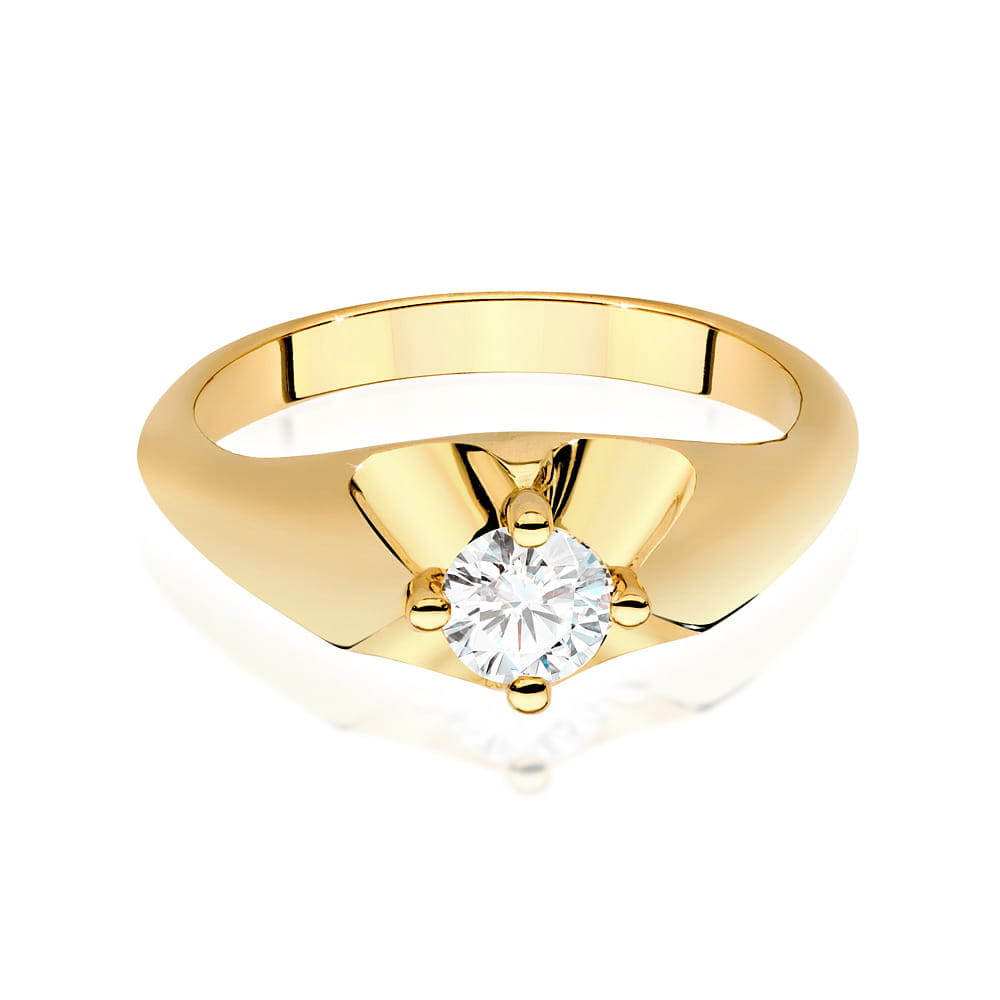 Pierścionek Diament 0,40ct żółte złoto - obrazek 2