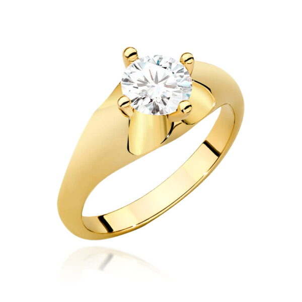 Pierścionek Diament 0,70ct Żółte złoto 375