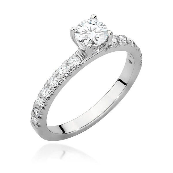 Pierścionek Diament 0,40ct białe złoto 375