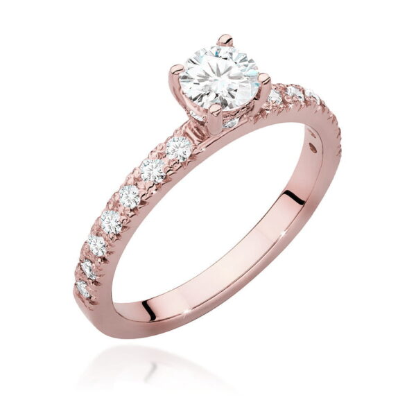 Pierścionek Diament 0,40ct różowe złoto