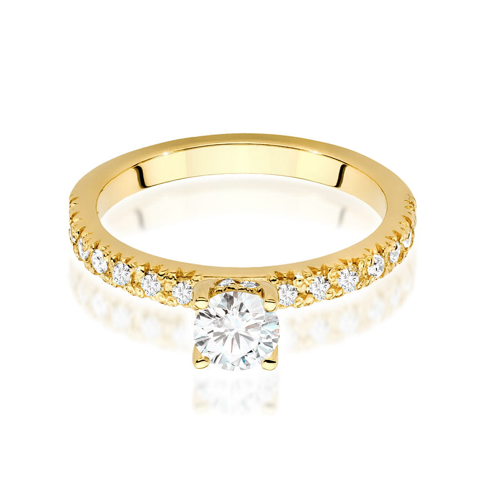 Pierścionek Diament 0,40ct żółte złoto - obrazek 2