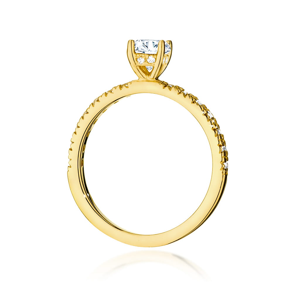 Pierścionek Diament 0,40ct żółte złoto - obrazek 3