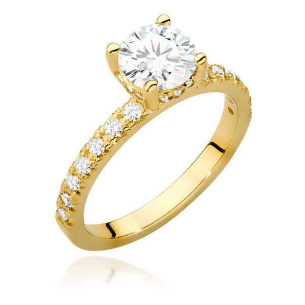 Pierścionek Diament 1,00ct żółte złoto