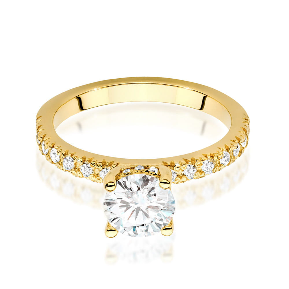 Pierścionek Diament 1,00ct żółte złoto - obrazek 2
