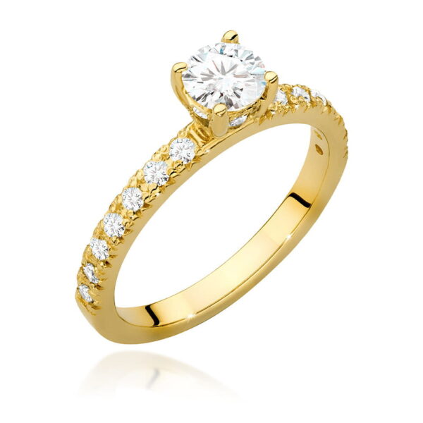 Pierścionek Diament 0,50ct Żółte złoto 375