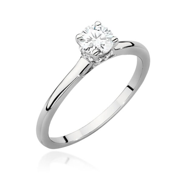 Pierścionek Diament 0,40ct białe złoto 375