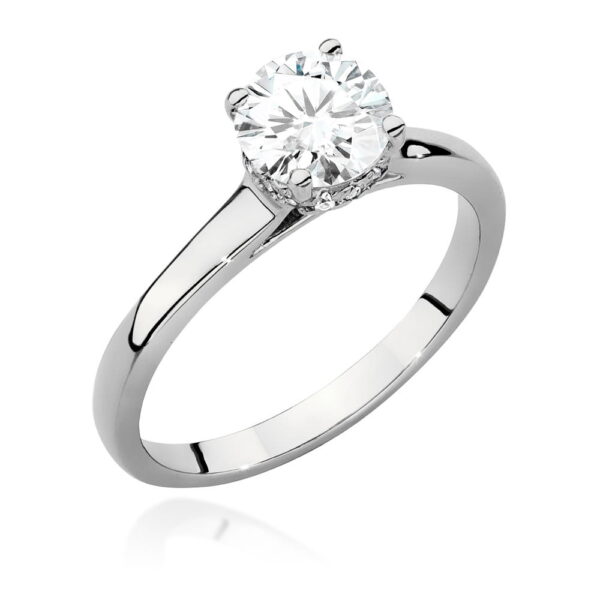 Pierścionek Diament 1,00ct białe złoto 375