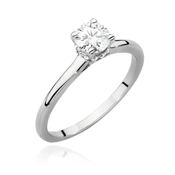 Pierścionek Diament Laboratoryjny 0,50ct białe złoto 375