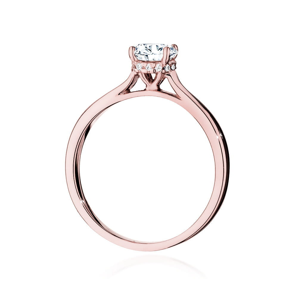 Pierścionek Diament 0,70ct różowe złoto - obrazek 3