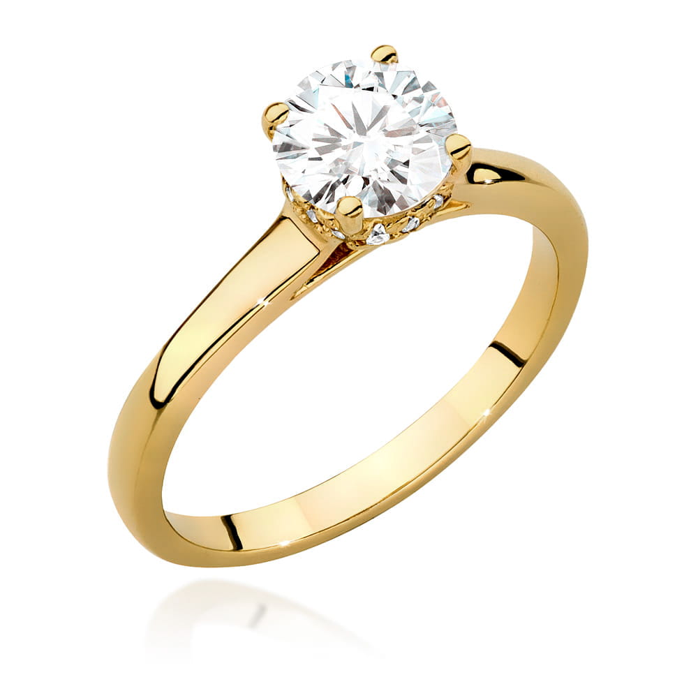 Pierścionek Diament 1,00ct żółte złoto