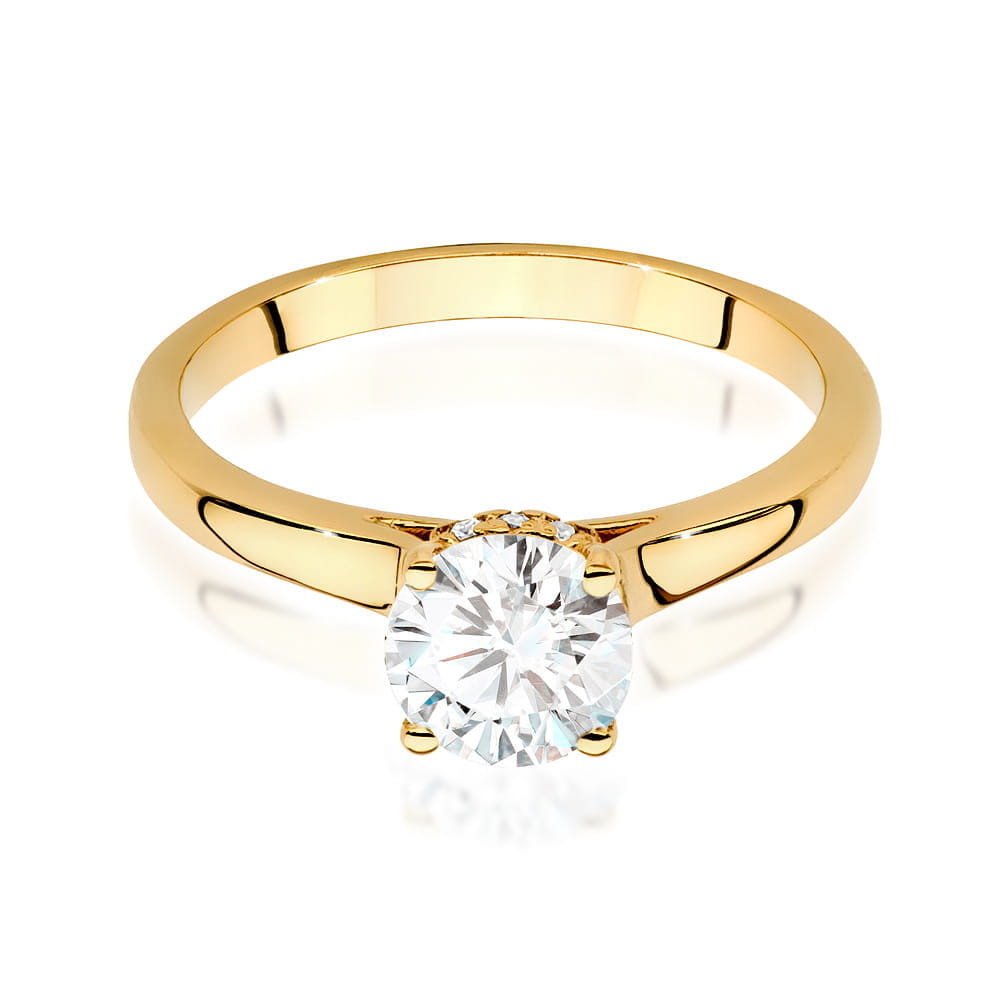 Pierścionek Diament 1,00ct żółte złoto 375 - obrazek 2