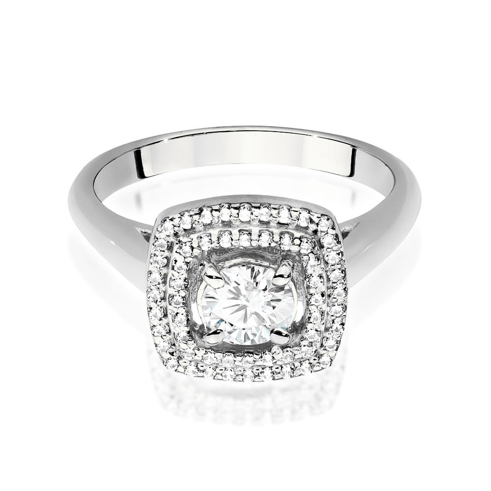 Pierścionek Diament 0,40ct białe złoto 375 - obrazek 2