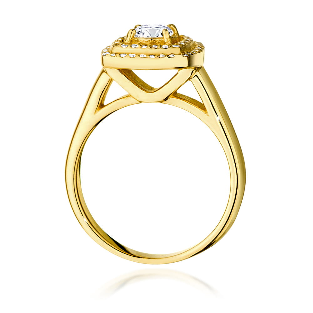 Pierścionek Diament 0,40ct żółte złoto - obrazek 3
