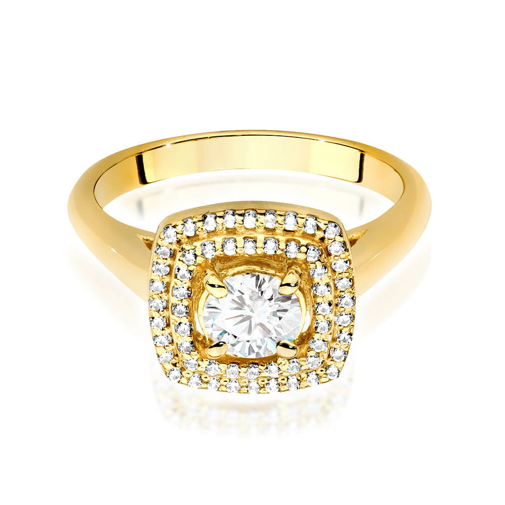Pierścionek Diament 0,50ct żółte złoto - obrazek 2