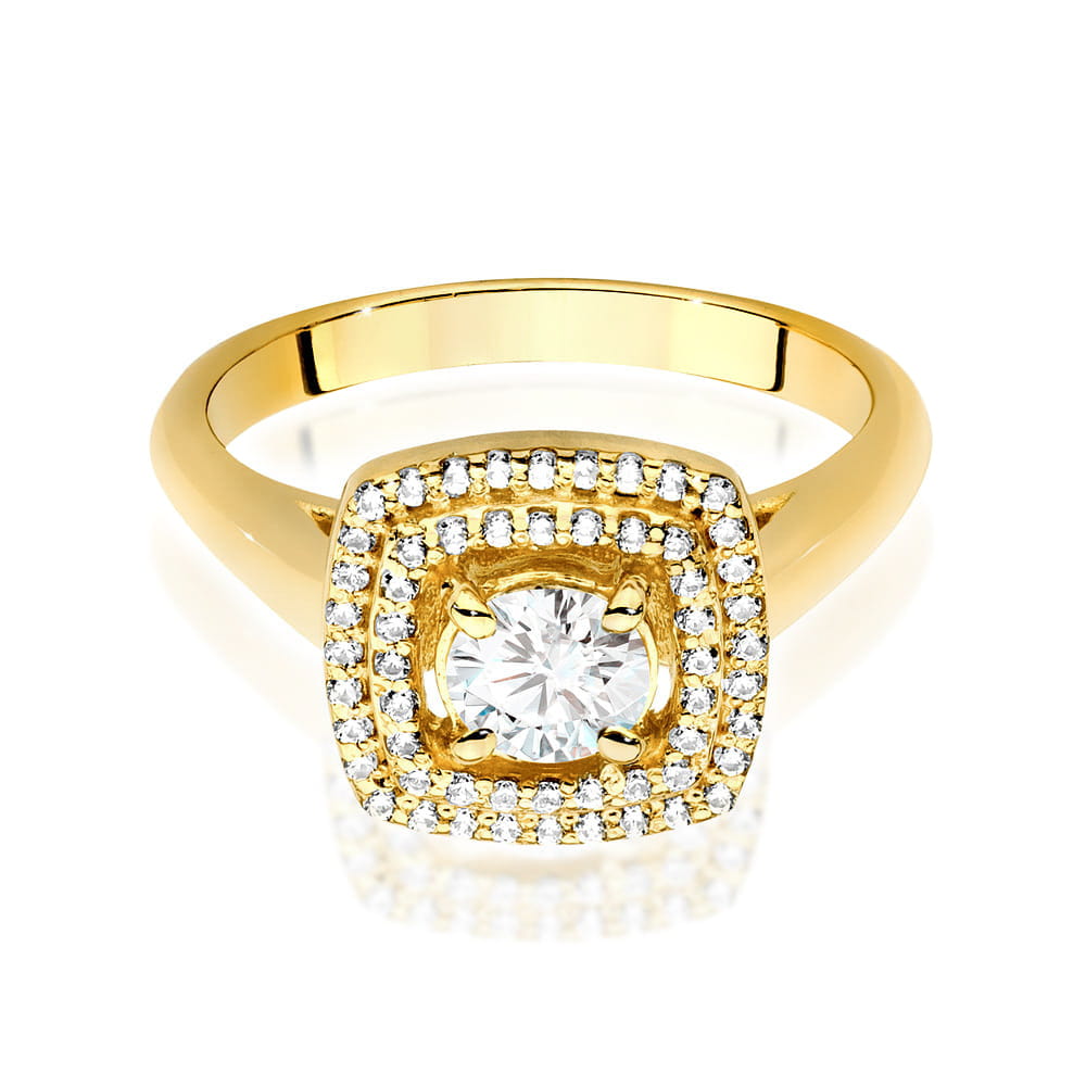 Pierścionek Diament 0,40ct żółte złoto 375 - obrazek 2