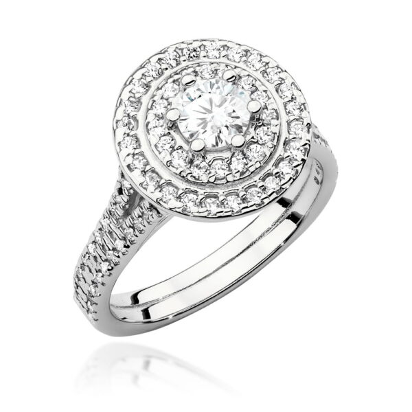 Pierścionek Diament 0,40ct białe złoto 375