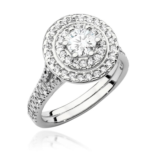Pierścionek Diament 0,50ct białe złoto 375