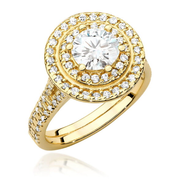 Pierścionek Diament 1,00ct żółte złoto 375