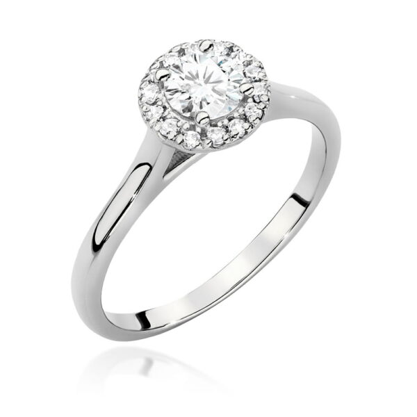 Pierścionek Diament Laboratoryjny 0,40ct białe złoto 375