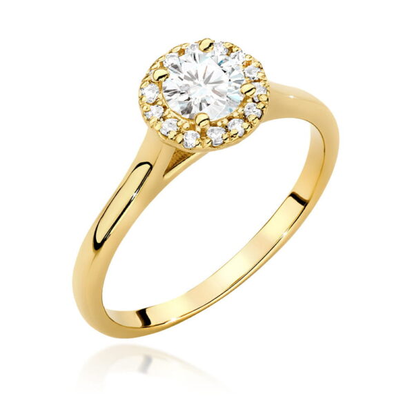 Pierścionek Diament 0,50ct Żółte złoto 375