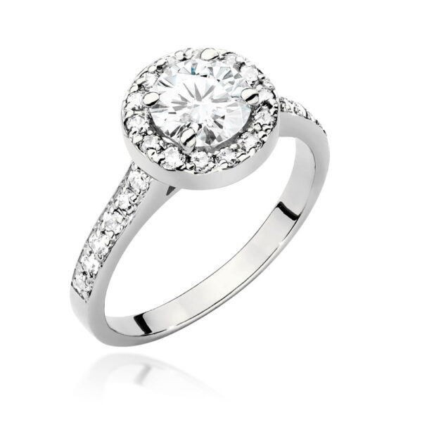 Pierścionek Diament 0,70ct białe złoto