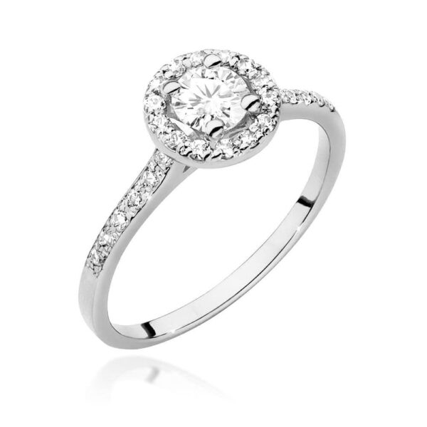 Pierścionek Biały Szafir 0,60ct białe złoto