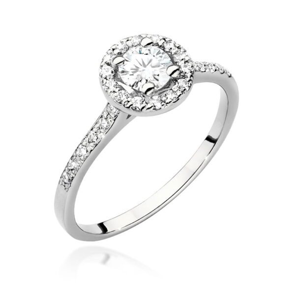 Pierścionek Diament 0,40ct białe złoto 375