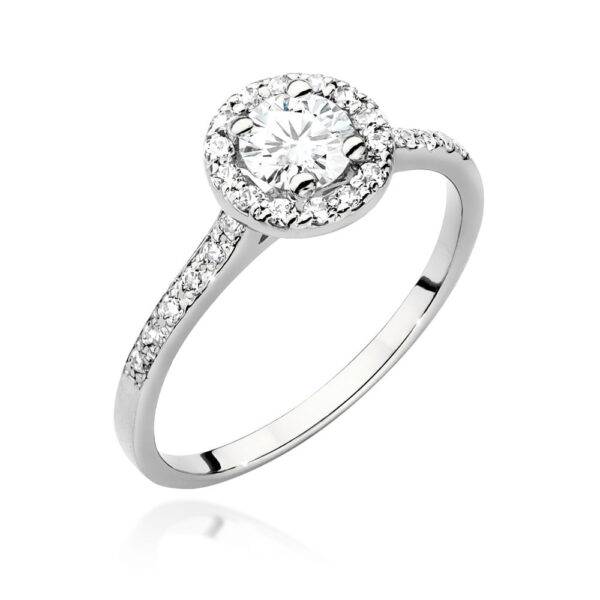Pierścionek Diament 0,50ct białe złoto 375