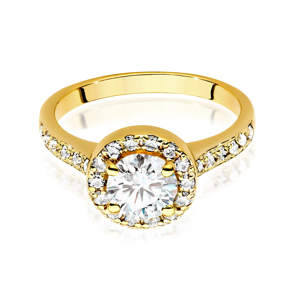 Pierścionek Diament 0,70ct żółte złoto - obrazek 2