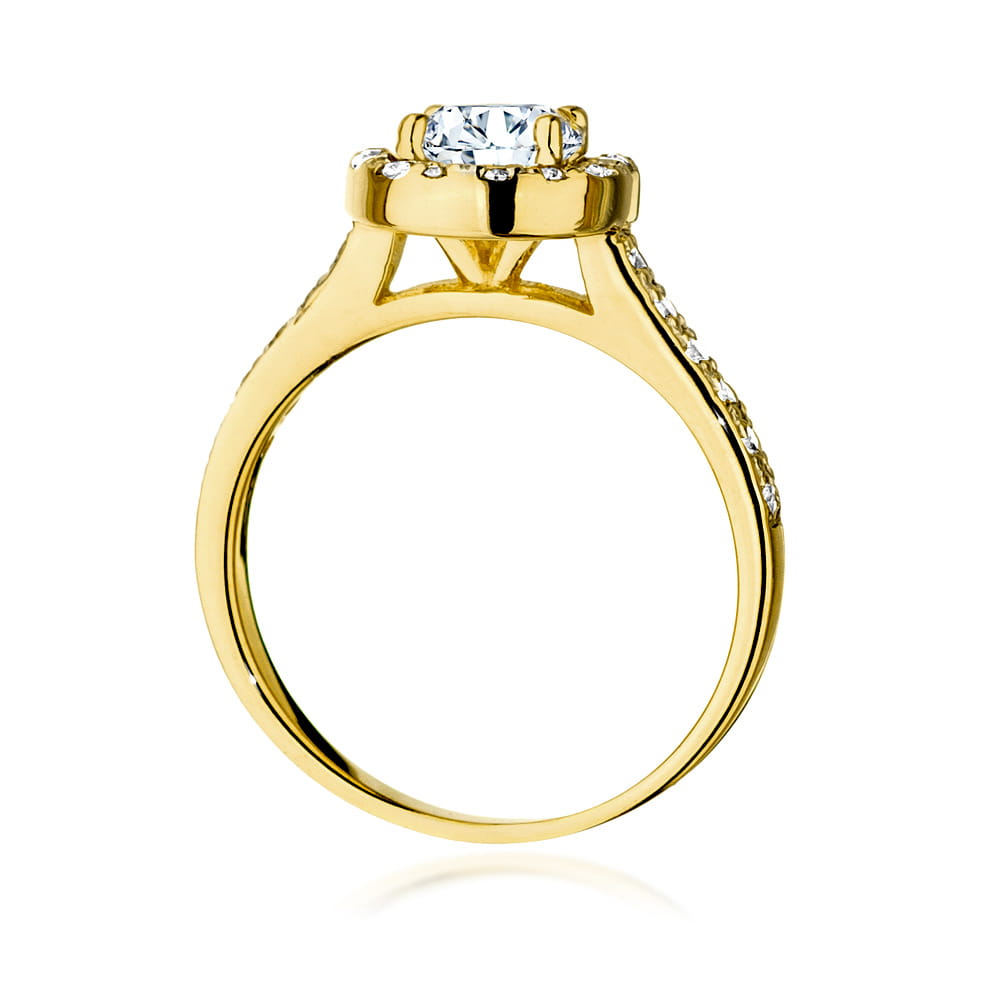 Pierścionek Diament 0,70ct żółte złoto - obrazek 3