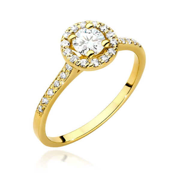 Pierścionek Diament 0,40ct żółte złoto 375