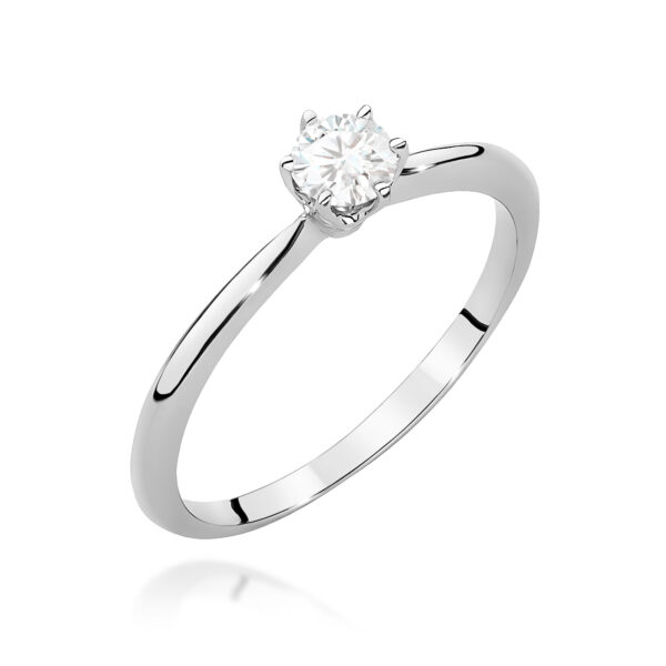 Pierścionek Diament 0,40ct białe złoto 375