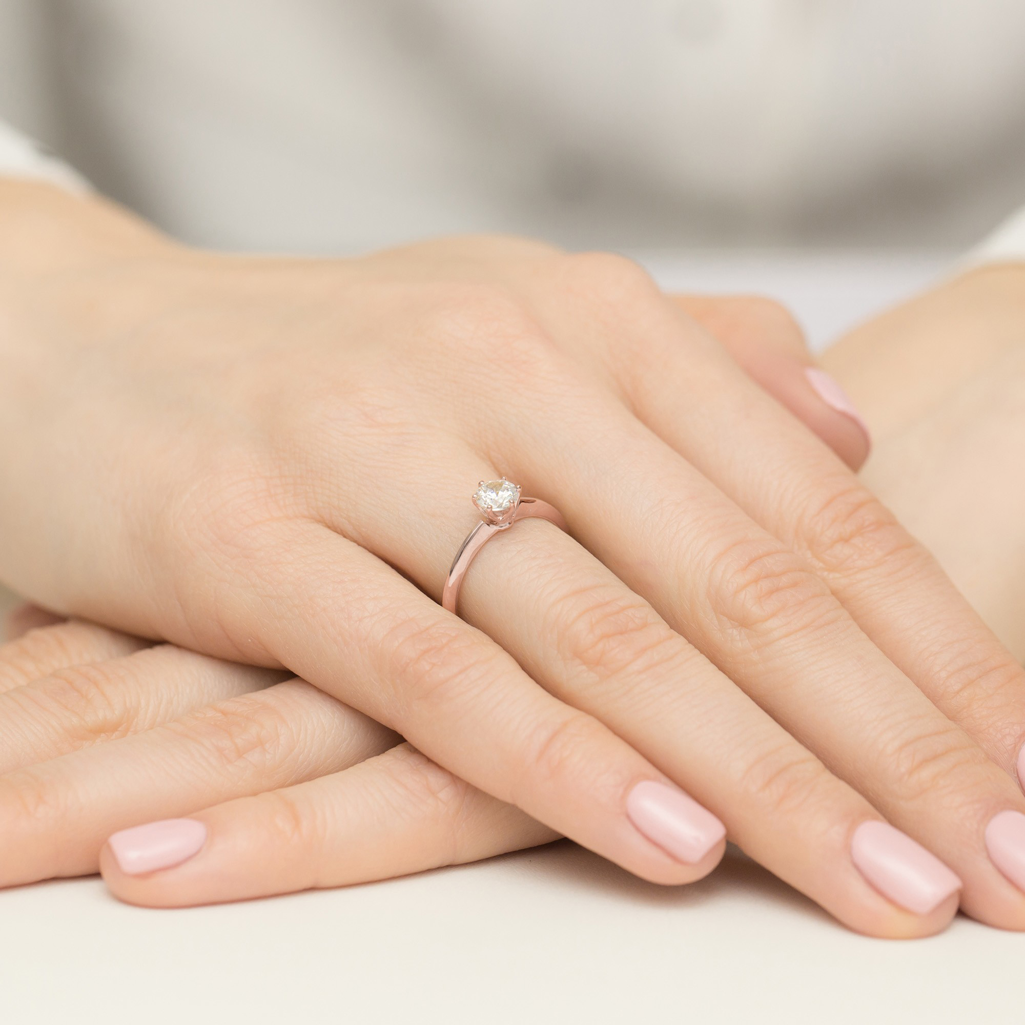 Pierścionek Diament 0,50ct różowe złoto - obrazek 4
