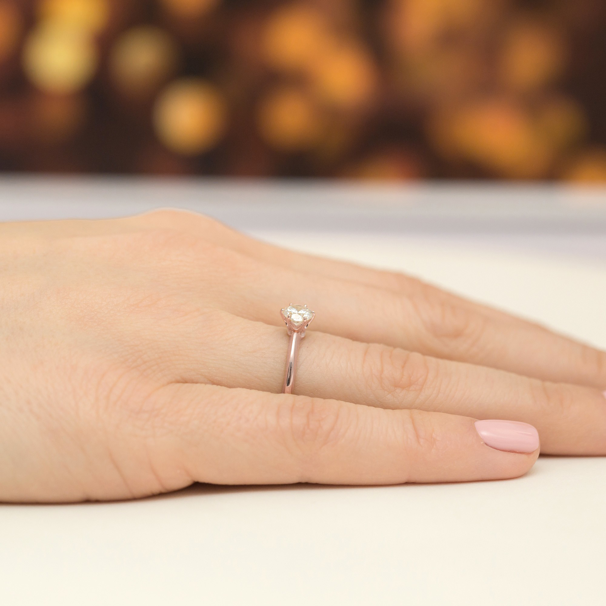 Pierścionek Diament 0,50ct różowe złoto - obrazek 5