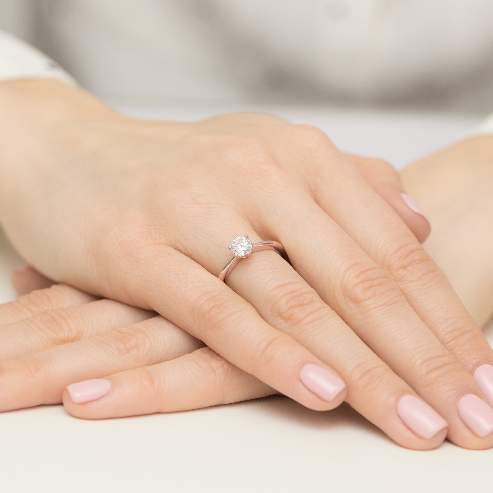 Pierścionek Diament 0,70ct różowe złoto - obrazek 4