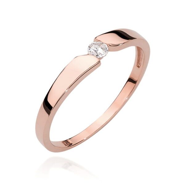 Pierścionek Diament 0,08ct różowe złoto