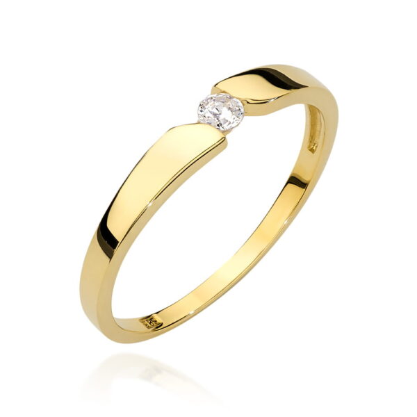 Pierścionek Diament 0,08ct żółte złoto