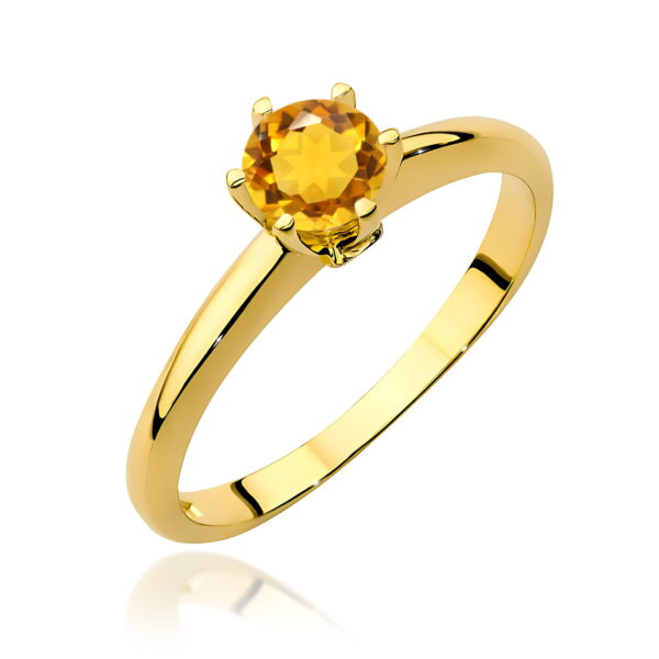 Pierścionek Cytryn 0,50ct żółte złoto