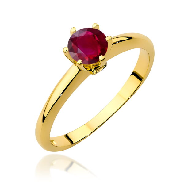 Pierścionek Rubin 0,60ct żółte złoto 375