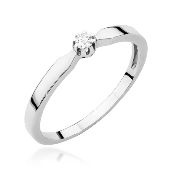 Pierścionek Diament 0,04ct białe złoto 375