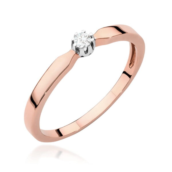 Pierścionek Diament 0,04ct różowe złoto