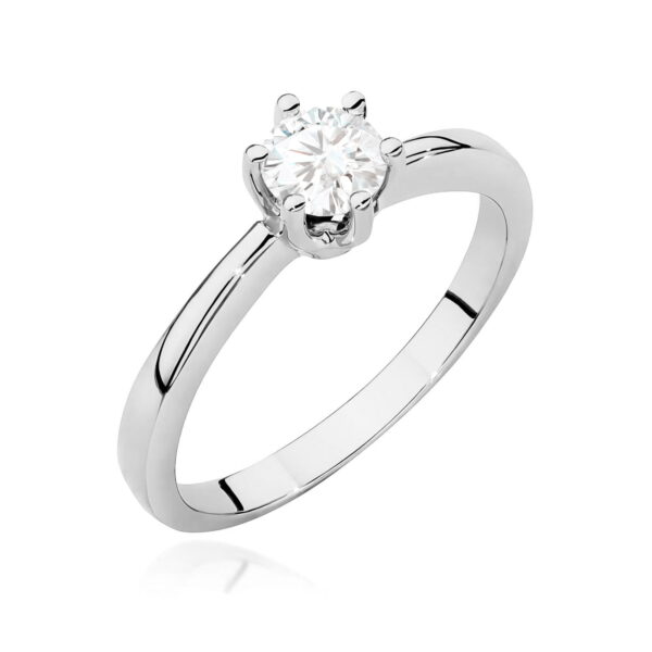 Pierścionek Diament 0,40ct białe złoto 375