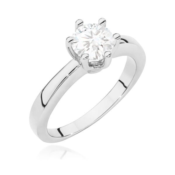Pierścionek Diament 0,70ct białe złoto 375