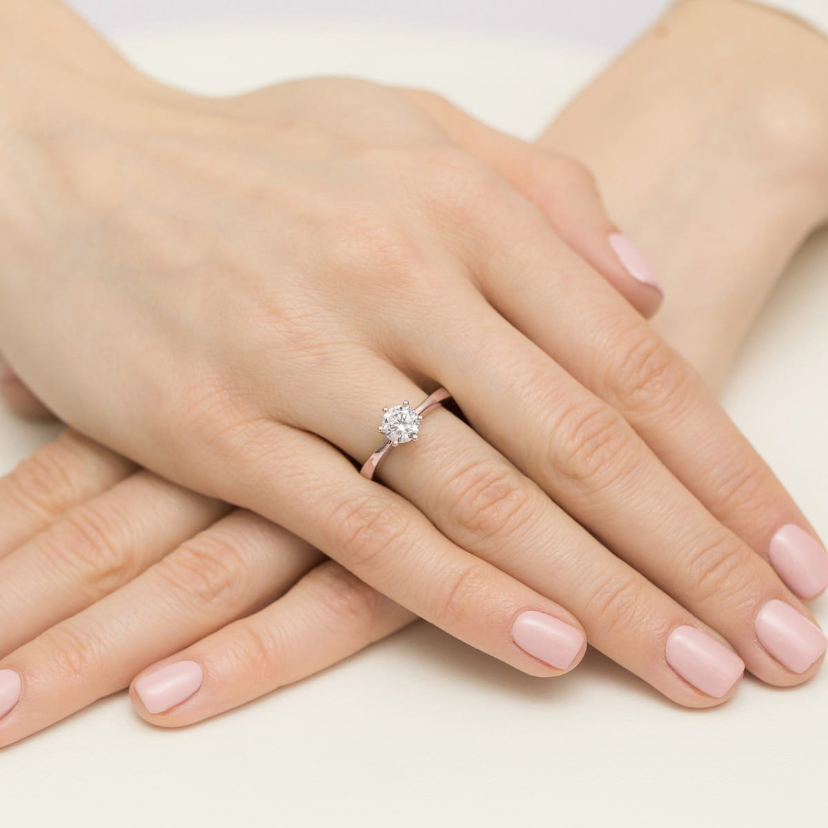Pierścionek Diament 0,70ct różowe złoto - obrazek 4