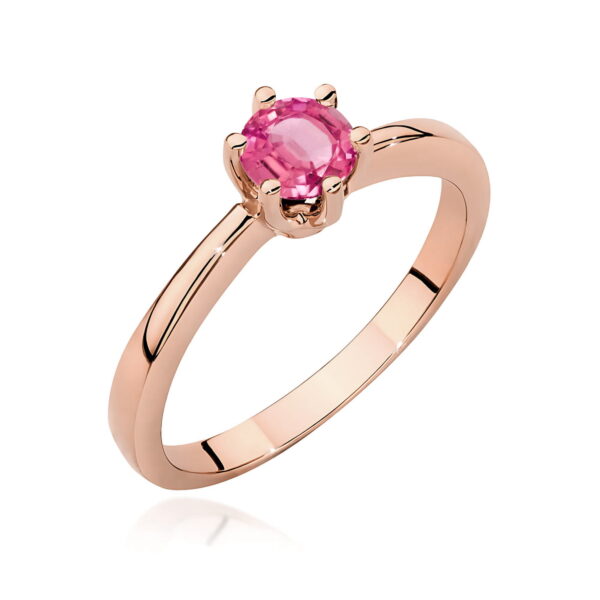 Pierścionek różowy topaz 0,60ct różowe złoto